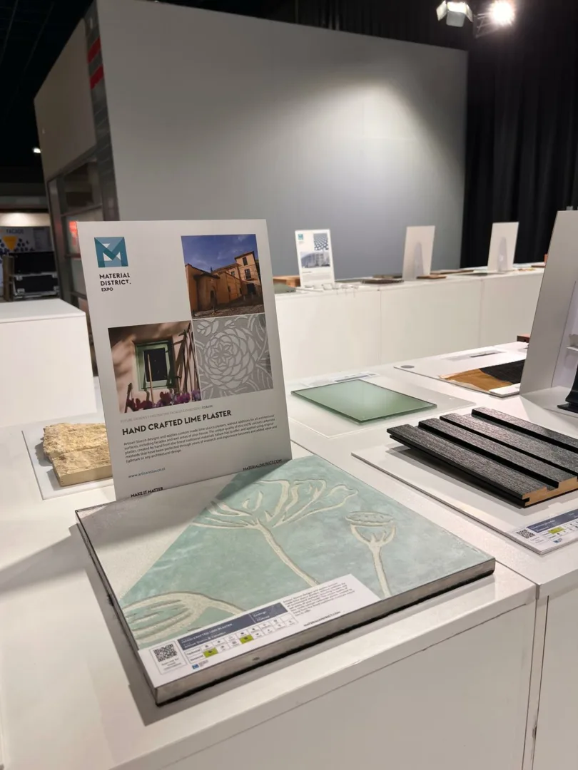 Our material sample on display Our material sample on display in the Fascinating Façades exhibition